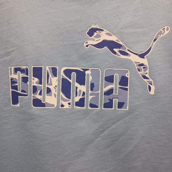 Puma Light Blue Graphic Hoodie - Picture 3 of 4
